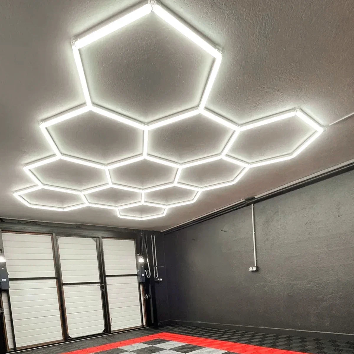 Cutomized Barbershop Hair Salon Led Ceiling Light Hexagon Garage Light Warm/Natural white 3000K 4000K Honeycomb Lighting For Car