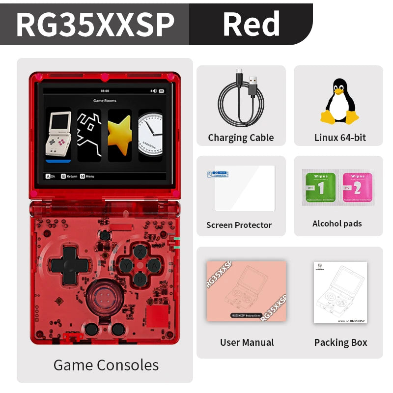 ANBERNIC RG35XXSP Retro Flip Handheld Game Console 3.5" IPS Screen Linux H700 Video Game Player Support Streaming WIFI Bluetooth
