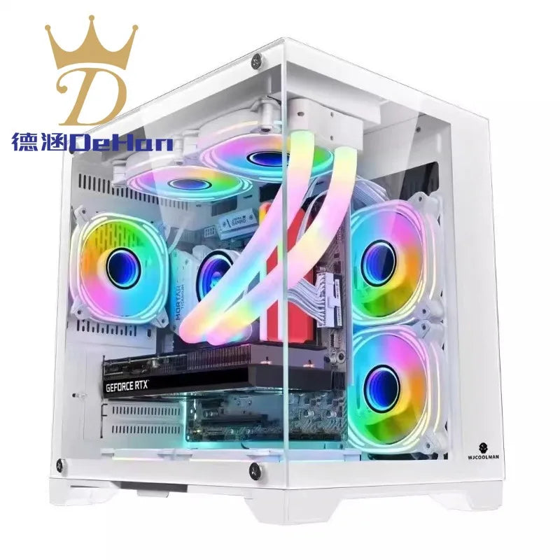 Suitable for Lonely Brave Full-side Transparent White Sea View Room MATX ITX Computer Case 240/360 Water Cooling