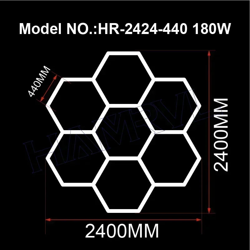 Cutomized Barbershop Hair Salon Led Ceiling Light Hexagon Garage Light Warm/Natural white 3000K 4000K Honeycomb Lighting For Car