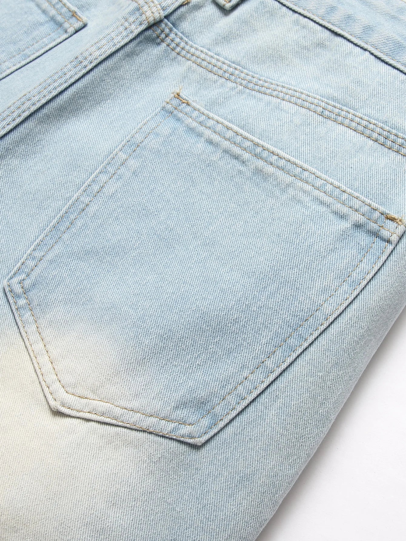 Men's Vintage Light Blue Jeans Straight Loose Fit Distressed Cat Whisker Denim Pants Casual Streetwear High Quality Stretch 28-4