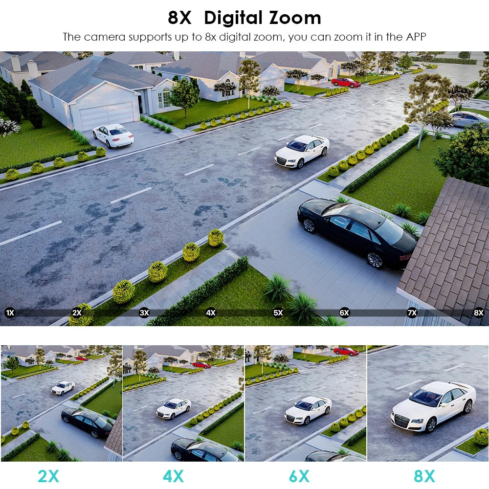 8MP 4K Dual Lens PTZ IP Camera 8x Hybrid Zoom 2.8+12mm Human Detection 4MP Audio Security ICsee Video Surveillance WiFi Camera