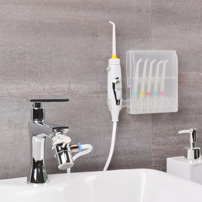 Dental Water Flosser Faucet Oral Irrigator Floss Dental Irrigator Portable Dental Water Jet Teeth Cleaning Mouth Washing Machine