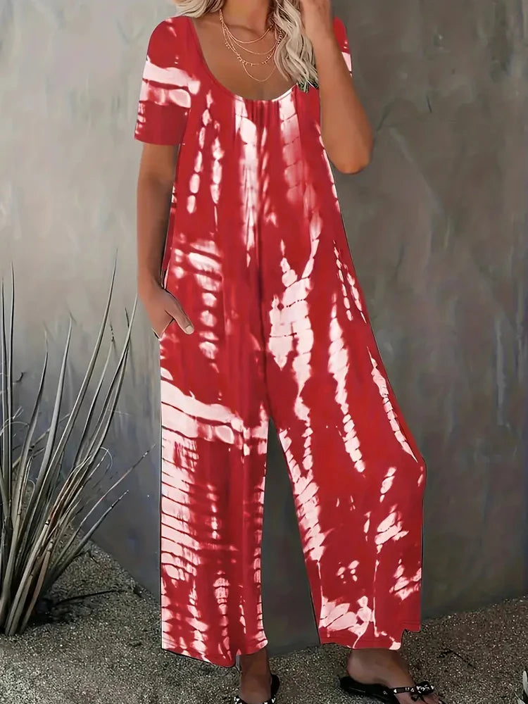 Plus Size 0XL-5XL Summer Rompers Overalls Women's Solid Color Jumpsuit with Pockets Casual Fashion Short Sleeve Jumpsuits