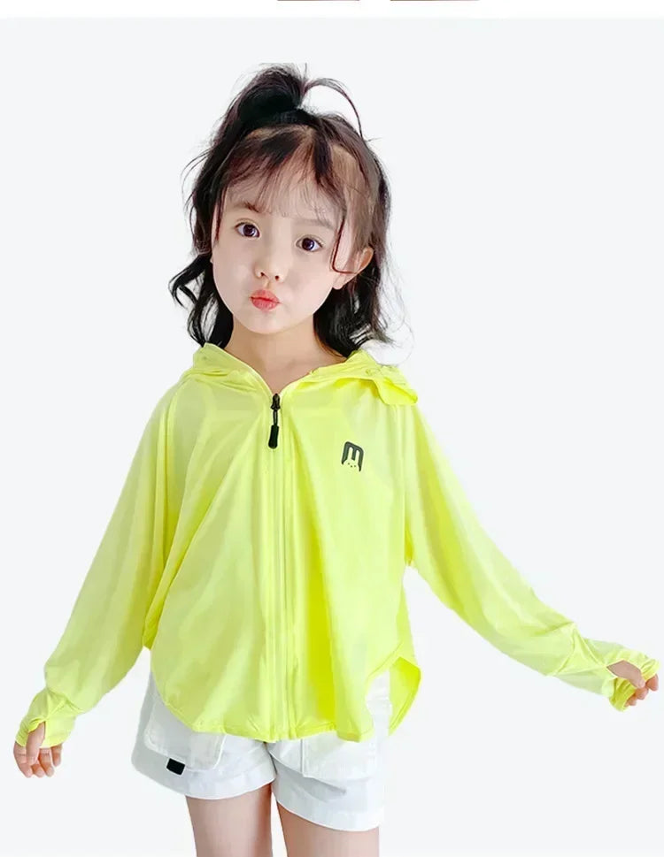 Children's Sun Protection Clothing Outdoor Ice Silk Sun Protection Jacket UV Resistant Summer Outdoor Play Sun Protection Jacket