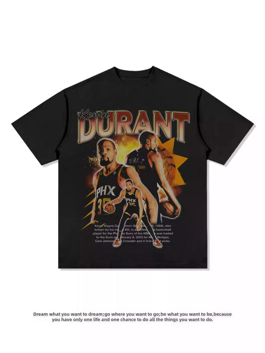 Kevin Durant American Vintage Heavy Cotton Suns Men's and Women's Short Sleeve Streetwear