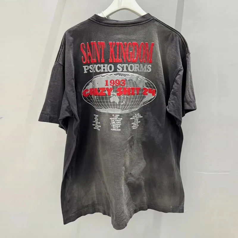 Pay Money To My Pain Saint T-Shirt Men Women Best Quality Oversized 100% Cotton Tee Tops Vintage Washed Black Graphics T Shirt