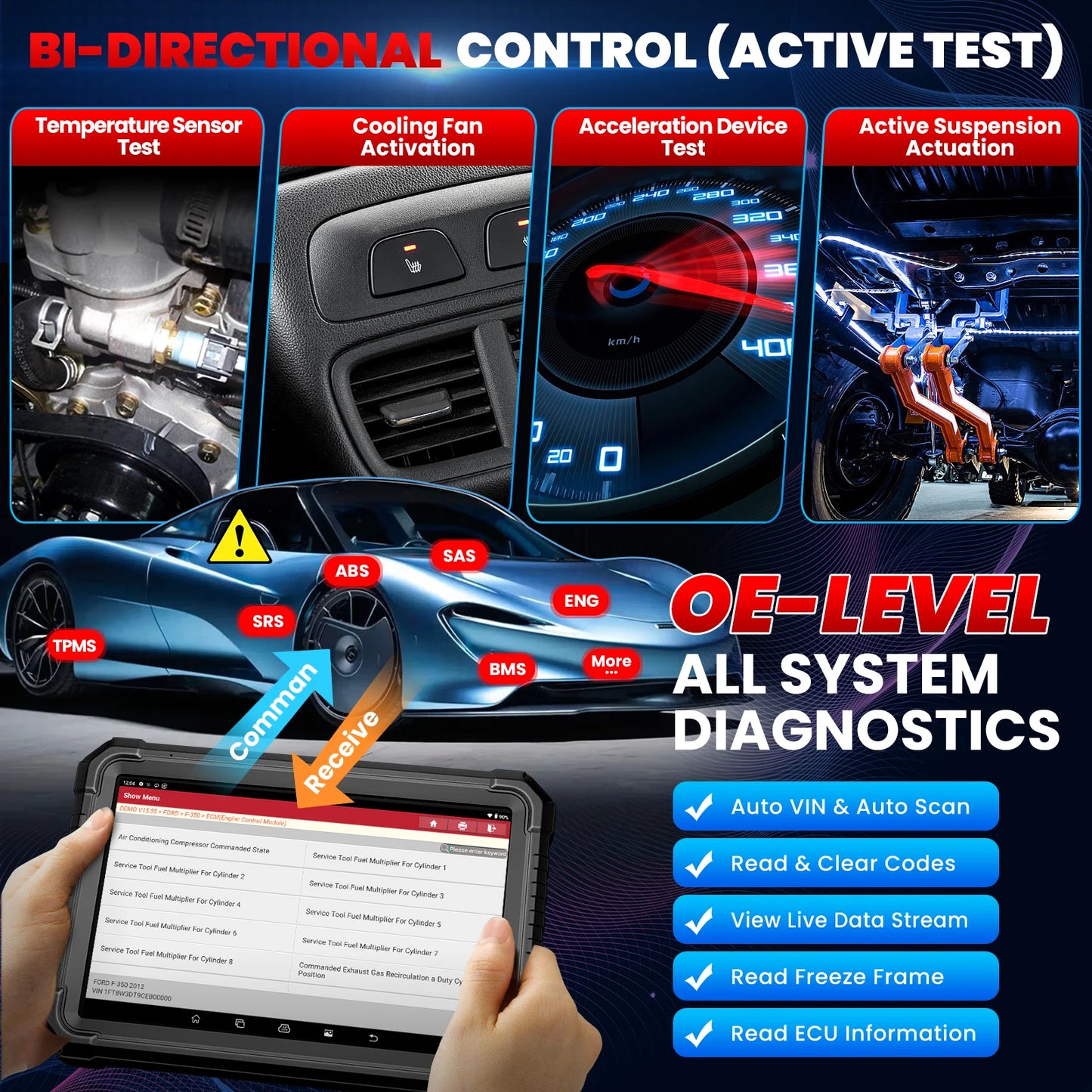2025 LAUNCH X431 PRO3S+ Elite Bidirectional Scan Tool with J2534,HD Trucks Scan, OEM Topology Map, 50+Service,Online Coding