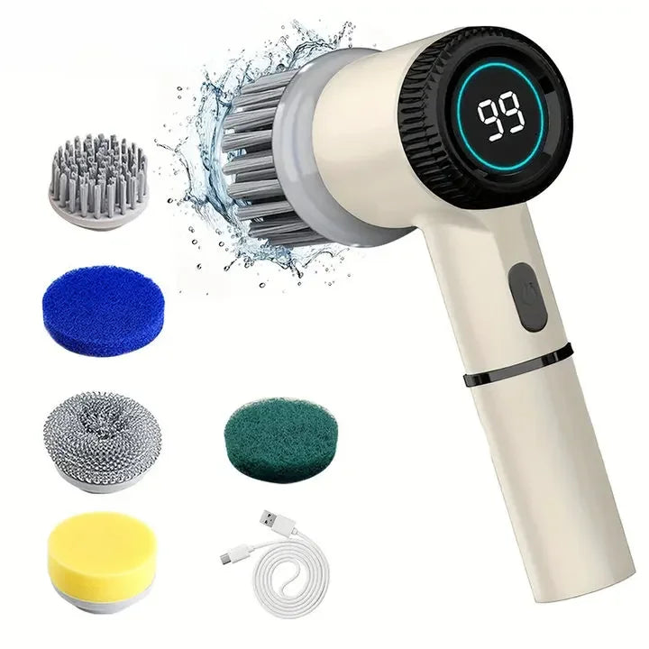 Xiaomi 5-in-1 Electric Cleaning Brush USB Rechargeable LED Display Portable Multifunctional Scrubber for Kitchen Bathroom Toilet