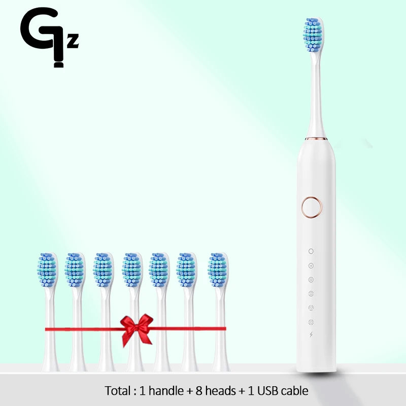 SC506 New 2024 Sonic Electric Toothbrush Adult Timer Brush 6 Mode USB Charger Rechargeable Tooth Brushes Replacement Heads Set