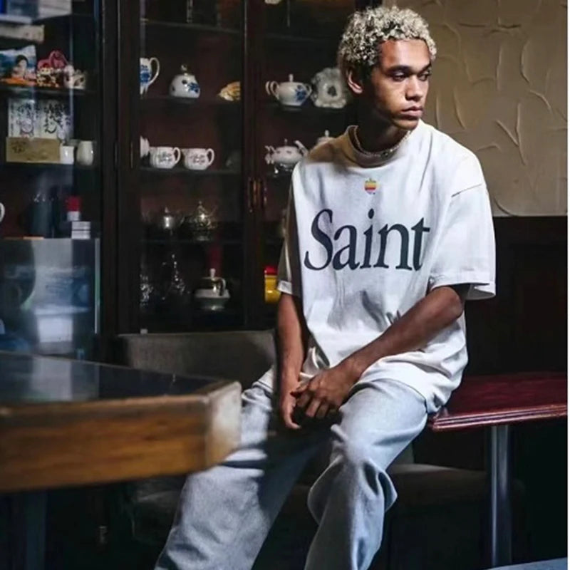 Pay Money To My Pain Saint T-Shirt Men Women Best Quality Oversized 100% Cotton Tee Tops Vintage Washed Black Graphics T Shirt