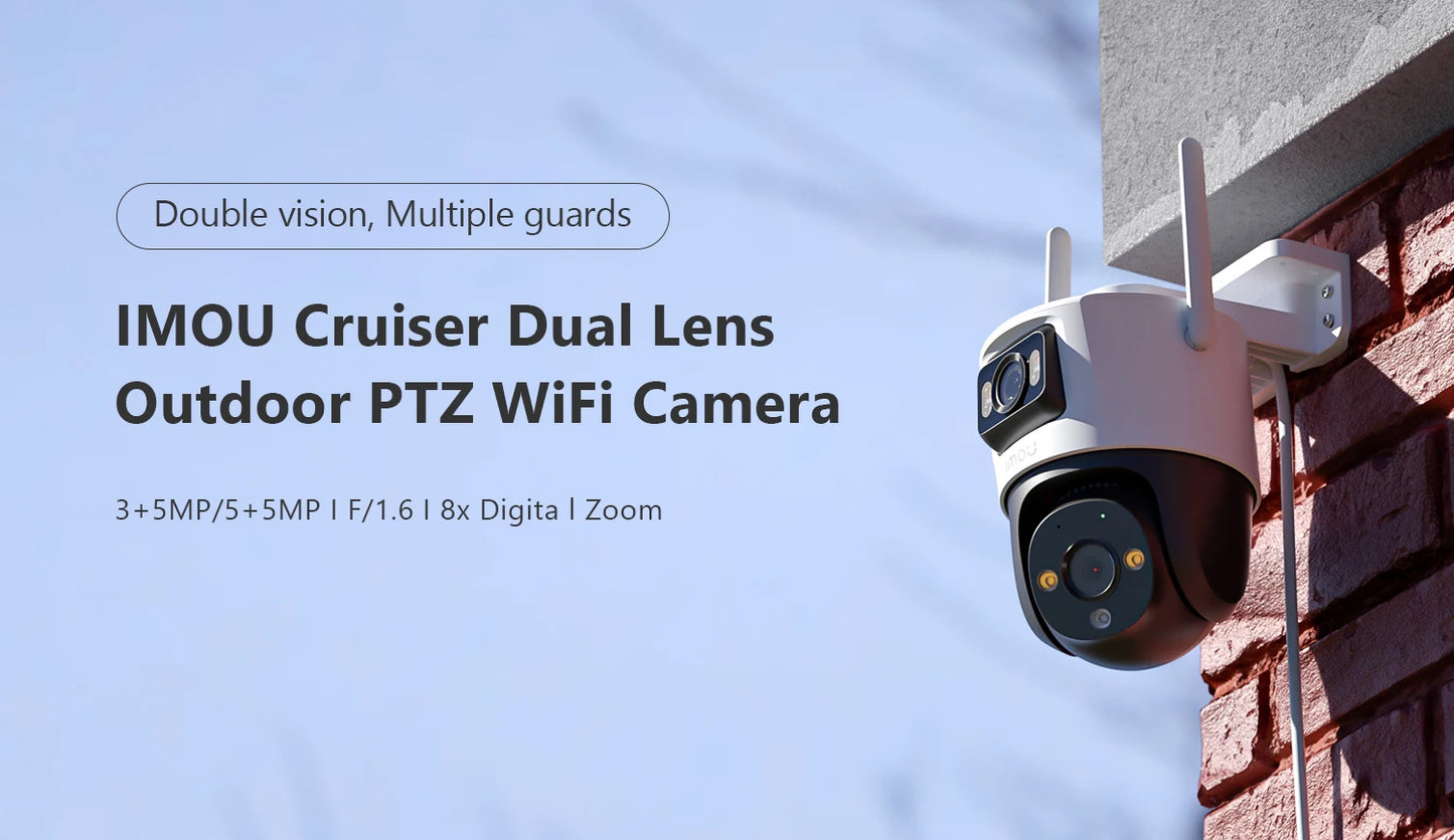 IMOU Cruiser Dual 8MP Dual Lens Outdoor PT Camera Home Security IP Camera AI Human & Vehicle Detection Surveillance Camera