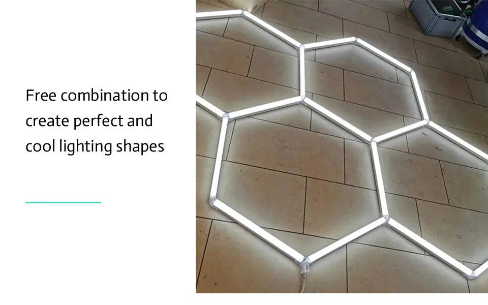 440mm Hexagonal Honeycomb LED Lamp 85-265V 6500K Ultra-bright And Energy-saving Gym Car Beauty Station Lamp