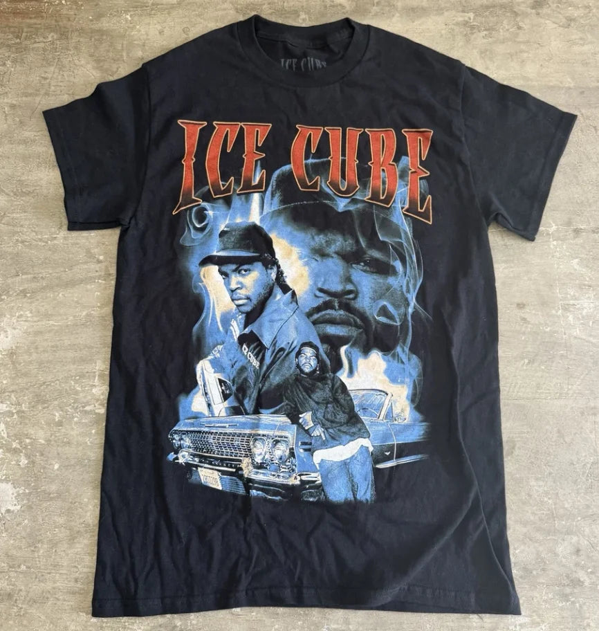 Ice Cube Retro Style Men's T-Shirt Small Hip Hop Rap Shirt Printed T-Shirt Crew Neck Streetwear Short Sleeve T-Shirt