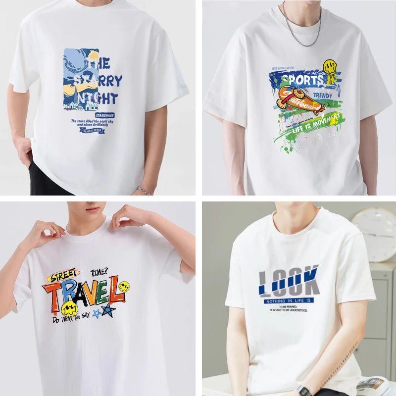 Men's Cotton T-shirt P-Pauls S-Smiths Short Sleeve Tee Graphic T Shirts Y2k Clothing Summer Tops Streetwear New in Tops