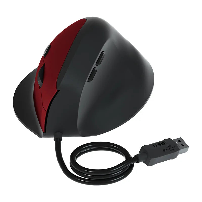Wired Vertical Mouse Low Noise Button Ergonomics Design 3600 DPI Adjustable With Finger Support Mause Office Use Or Play Game