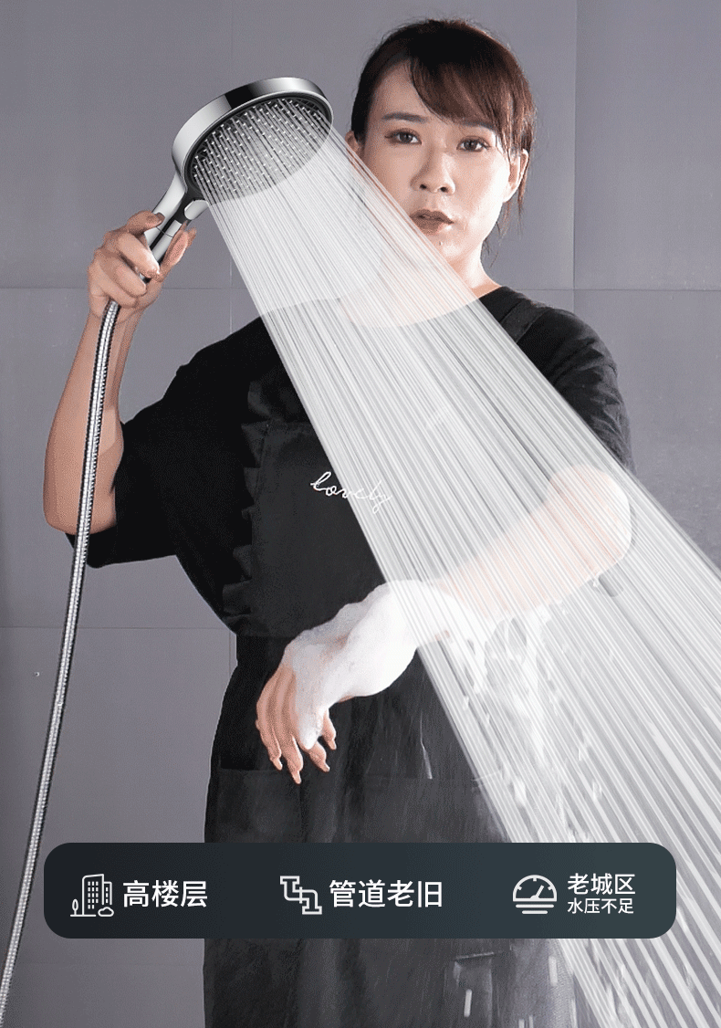 15CM Big Panel High Pressure Shower Head With Filter 3 Modes Large Flow Spray Nozzle Rainfall Shower Faucet Bathroom Accessories