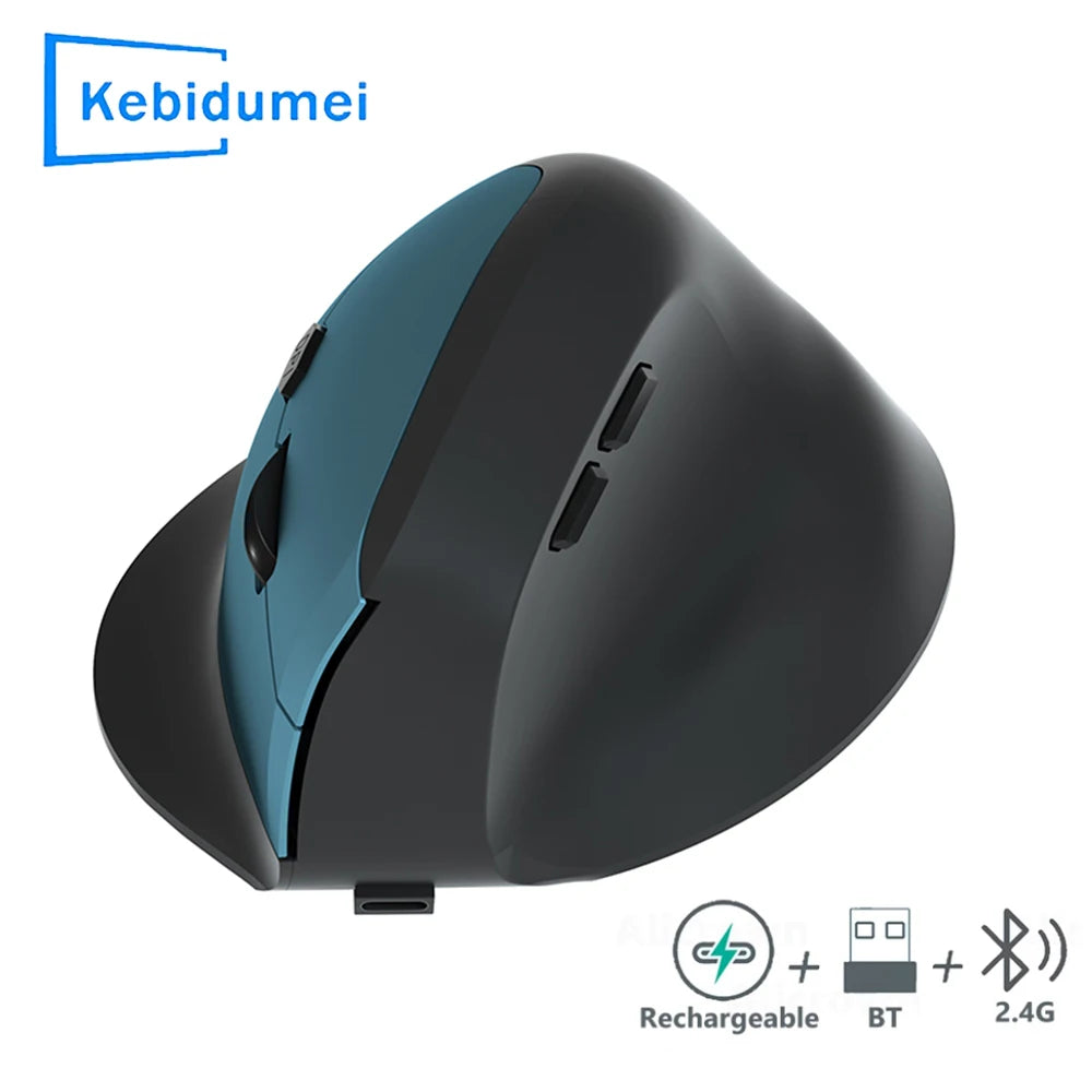Vertical Mouse Ergonomic 2.4GHz Wireless Optical Mice Bluetooth 5.2 DPI 800/1200/1600 6 Buttons for Laptop PC Computer Desktop