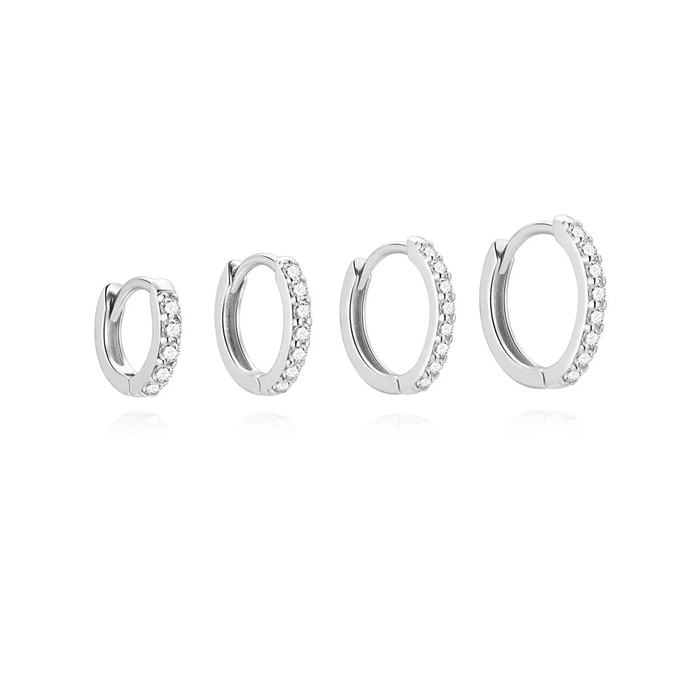 CANNER 6/7/8/9mm Moissanite 925 Sterling Silver Hoop Earrings For Women Round Circle Piercing Earings Personalized Fine Jewelry