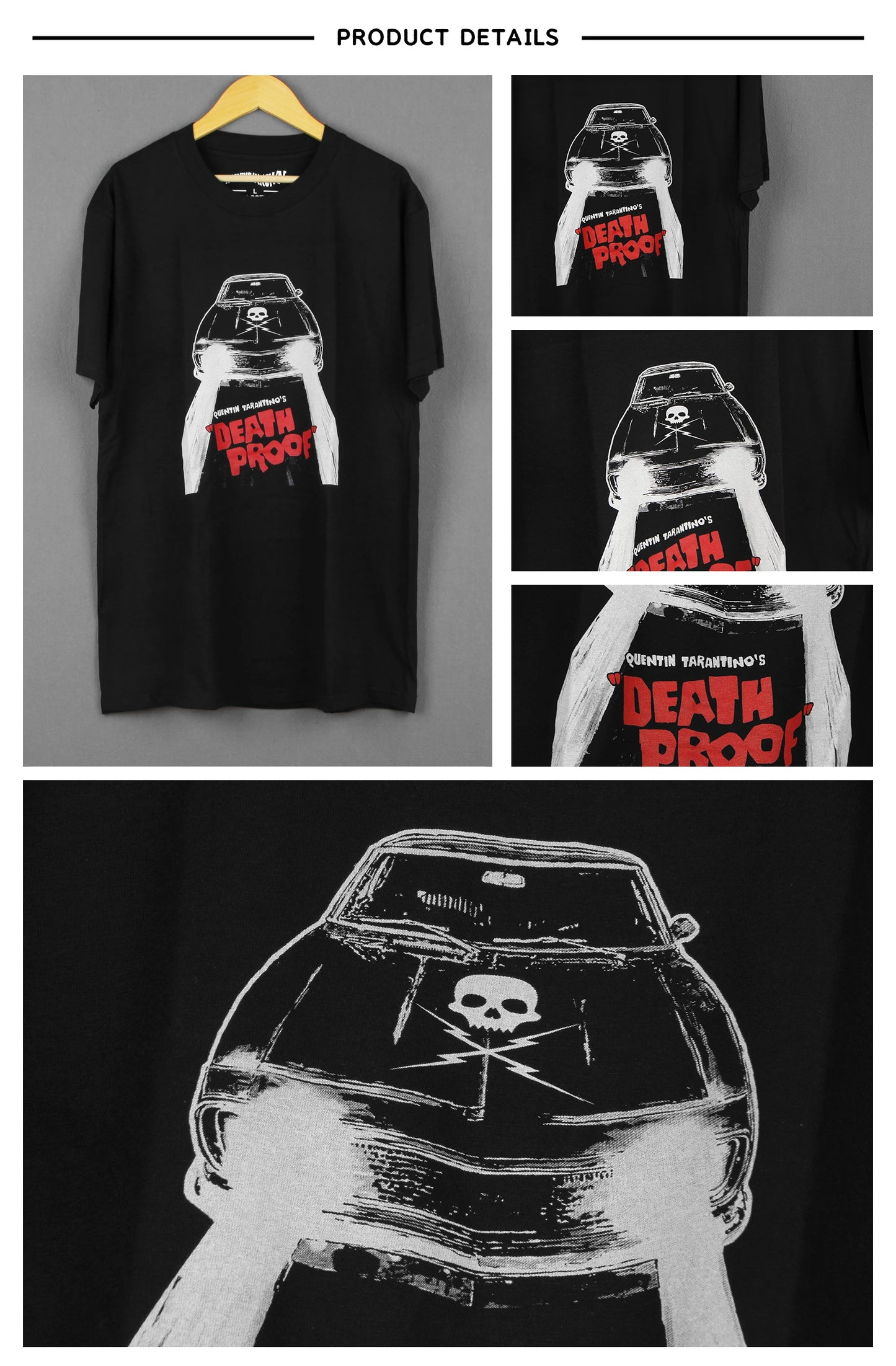 Death Proof T-Shirt Movie Grindhouse Planet Terror From Dusk Till Dawn Quentin Men Summer Washed Long Sleeves Cotton Tee Shirt