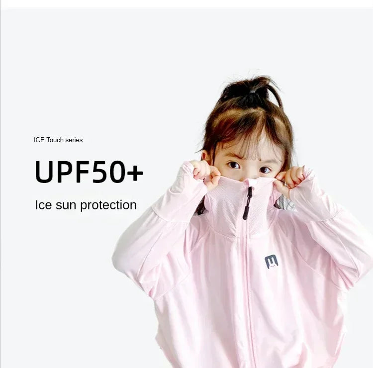 Children's Sun Protection Clothing Outdoor Ice Silk Sun Protection Jacket UV Resistant Summer Outdoor Play Sun Protection Jacket