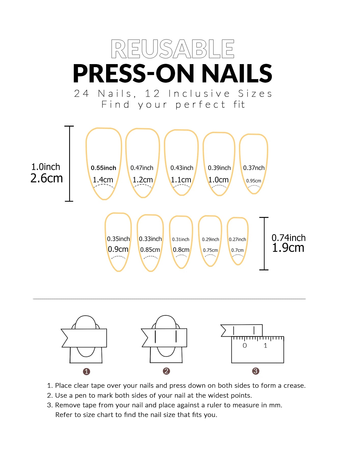 ARTAUG 24PCS Press On Nails Medium White Square Press On Nails Sweet Press On Nails korean press on nails