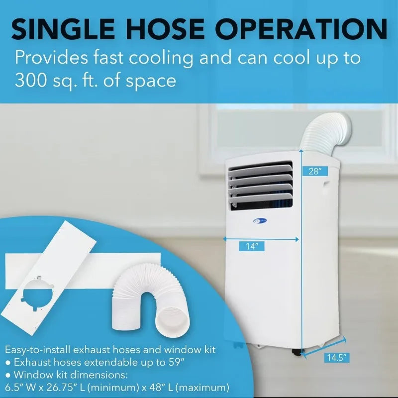 Whynter ARC-102CS Compact Size 10,000 BTU (7,000 BTU SACC) Portable Air Conditioner, Dehumidifier, and Fan with Activated Carbon