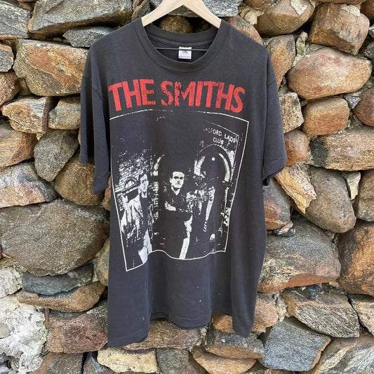 90s The Smiths Salford Lads Club Graphic short sleeve black shirt Short Sleeve Casual Fashion Crew Neck Outdoor