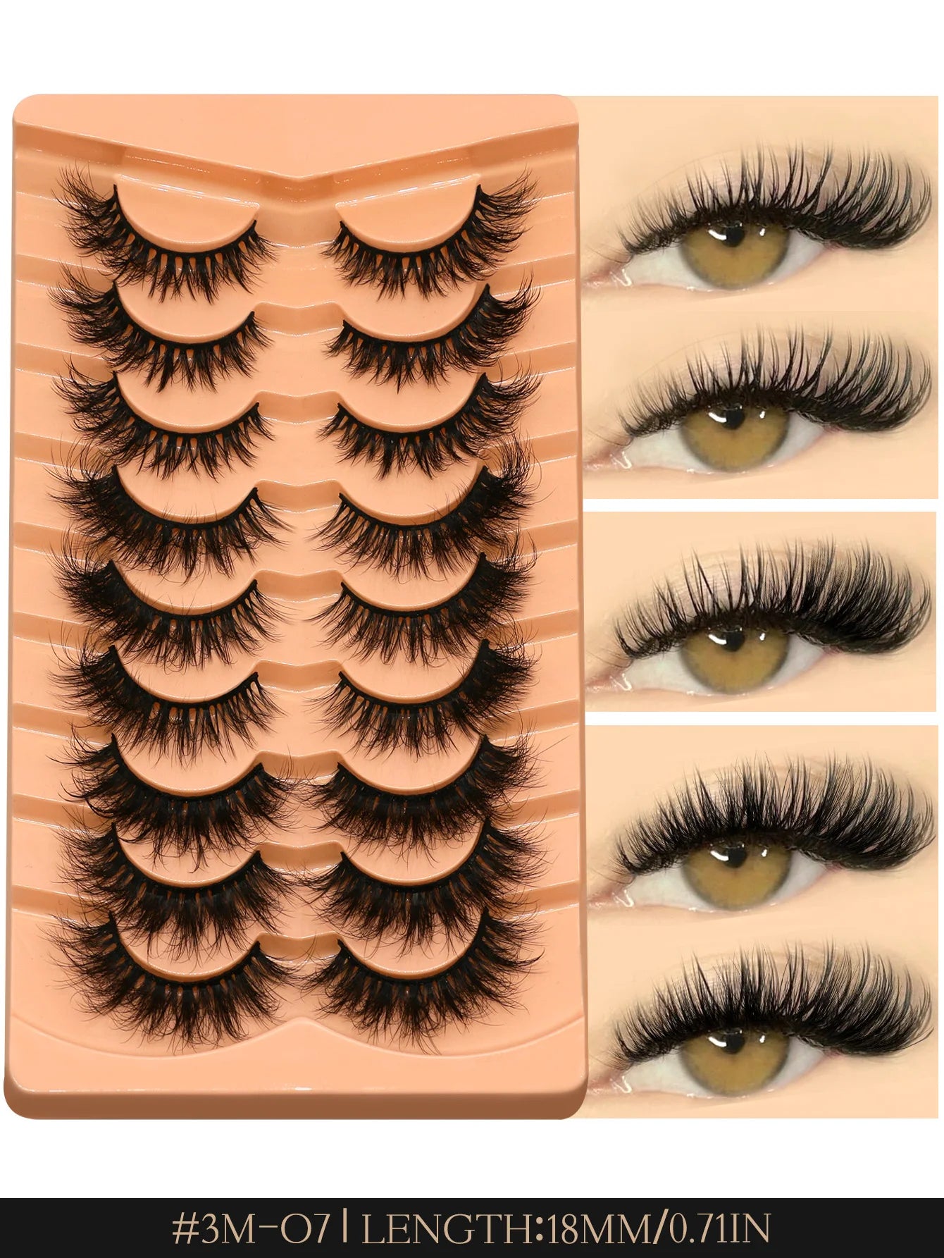 GROINNEYA Cat Eyelashes Fluffy 3D Mink Eyelashes Natural Look False Lashes for Daily Party Wedding Lightweigh Reusable Makeup