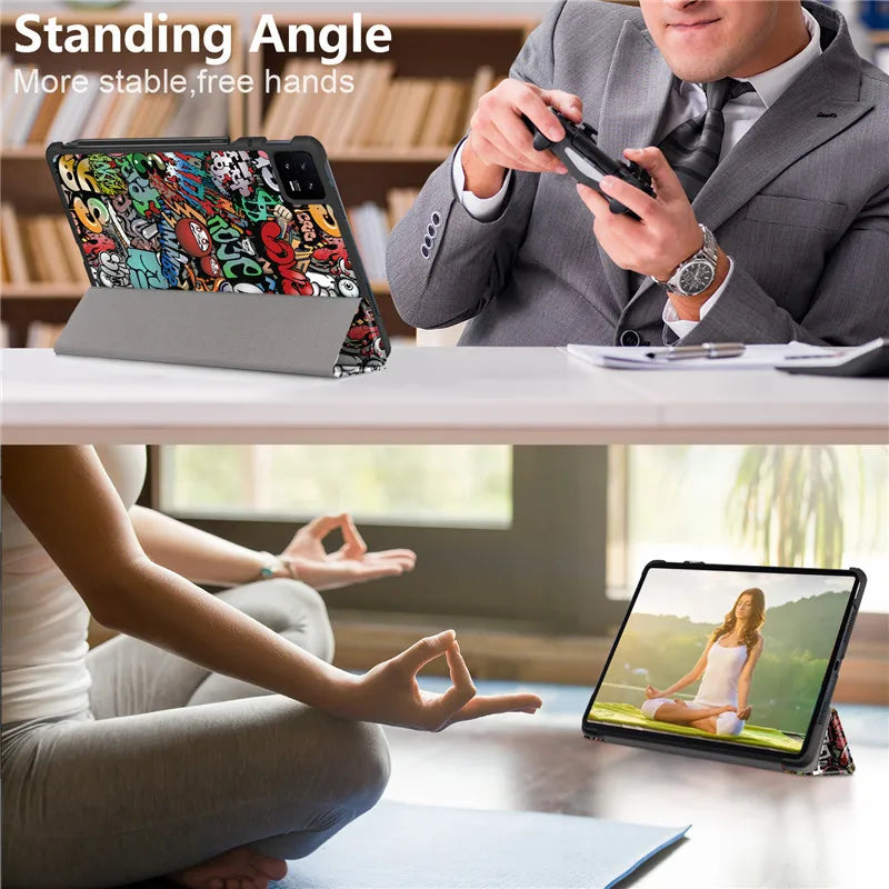 For xiaomi pad 6 case 2023 Folding PU Leather Smart Cover For Xiaomi Mi Pad 6 Tablet For Xiaomi Pad 6 Pro 11inch With Auto Wake