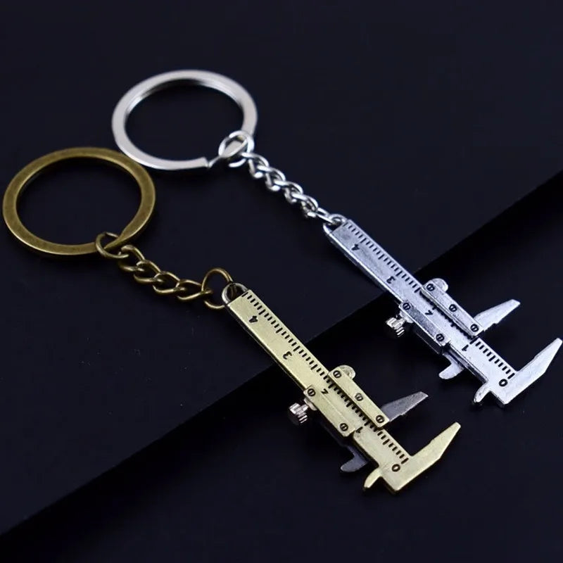 New Fashion Car Key Mini Vernier Caliper Portable 0-40mm keychain Measuring Gauging Tools Car Turbo key Chain Ring Ruler Caliper