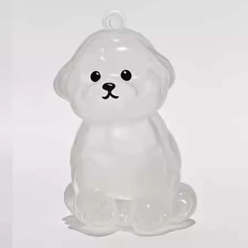 Cartoon Dog Shape Dog Hair Storage Box Transparent Hair Grooming Pet Hair Keychain DIY Handmade Keyring Puppy Pendants Backpack