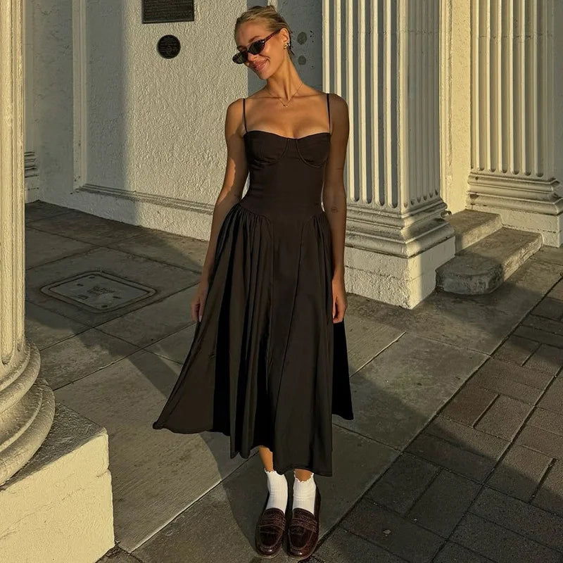 Ladies Elegant Evening Party Fashion Dress Women Sleeveless Backless Bodycon Maxi Dresses Night Club Streetwear Female Outfits