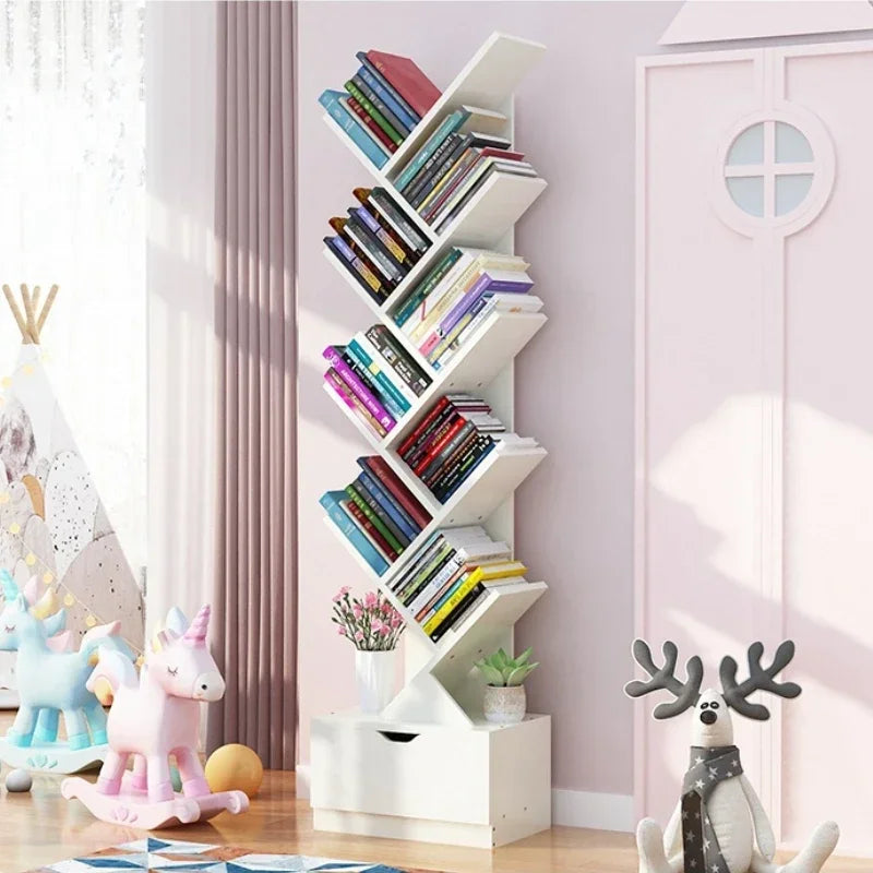 Modern Children's TreeShaped Bookshelf  FloortoCeiling Design, Living Room Storage Bookcase, Innovative Home Library