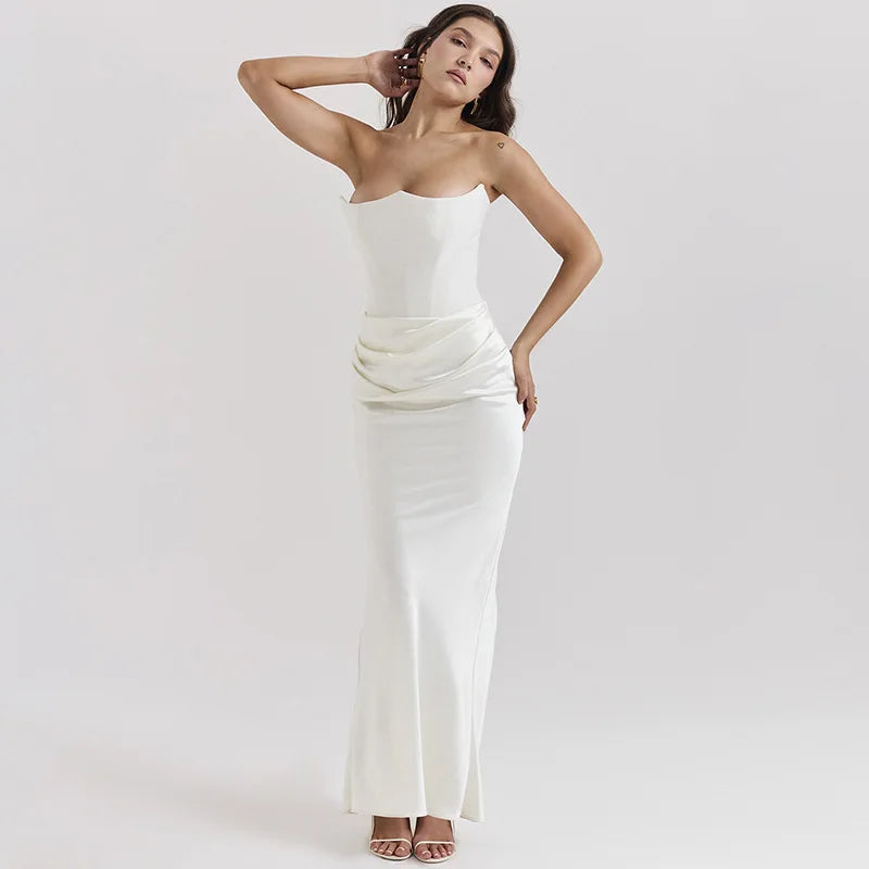 Ladies Summer Fashion Evening Party Dress Women Backless Deep V-Neck Halter Sexy Long Dresses Woman Clothes Birthday Clubwear