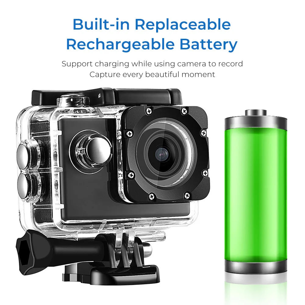 Full HD 1080P Waterproof Camera 2.0 Inch Camcorder Sports DV Go Car Cam Pro Mini Sports DV Camcorder With Cam Accessories