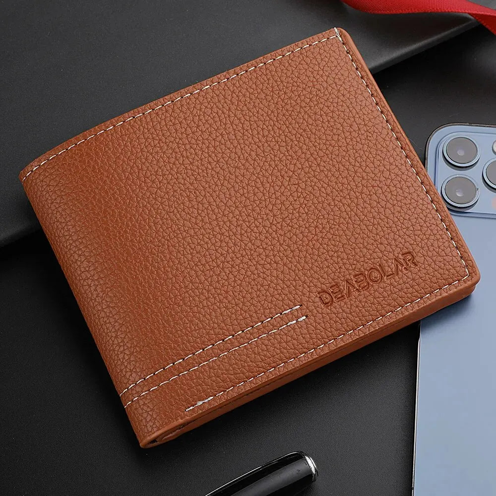 Men New Minimalist Wallet Ultra-thin PU Leather Multi-slot Newly Designed Wallet