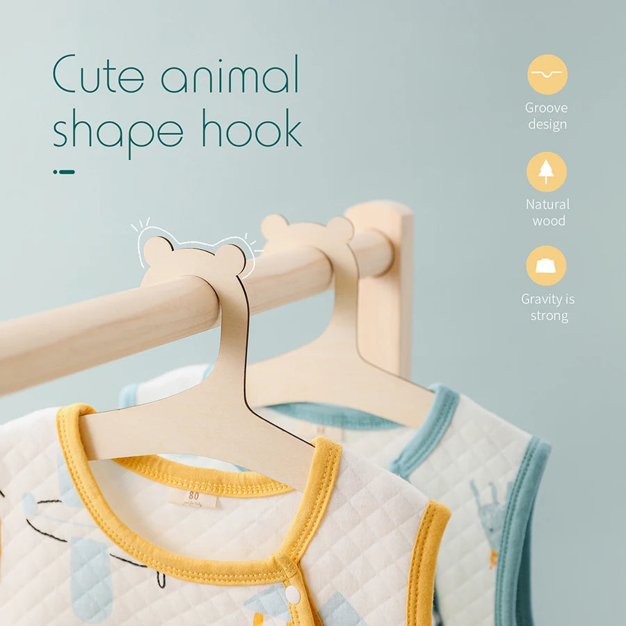 10 Pcs Wooden Hanger For Baby Clothes Natural Wood Hanger For Baby Clothes Hanger Rack Room Nursery Decor For Kids
