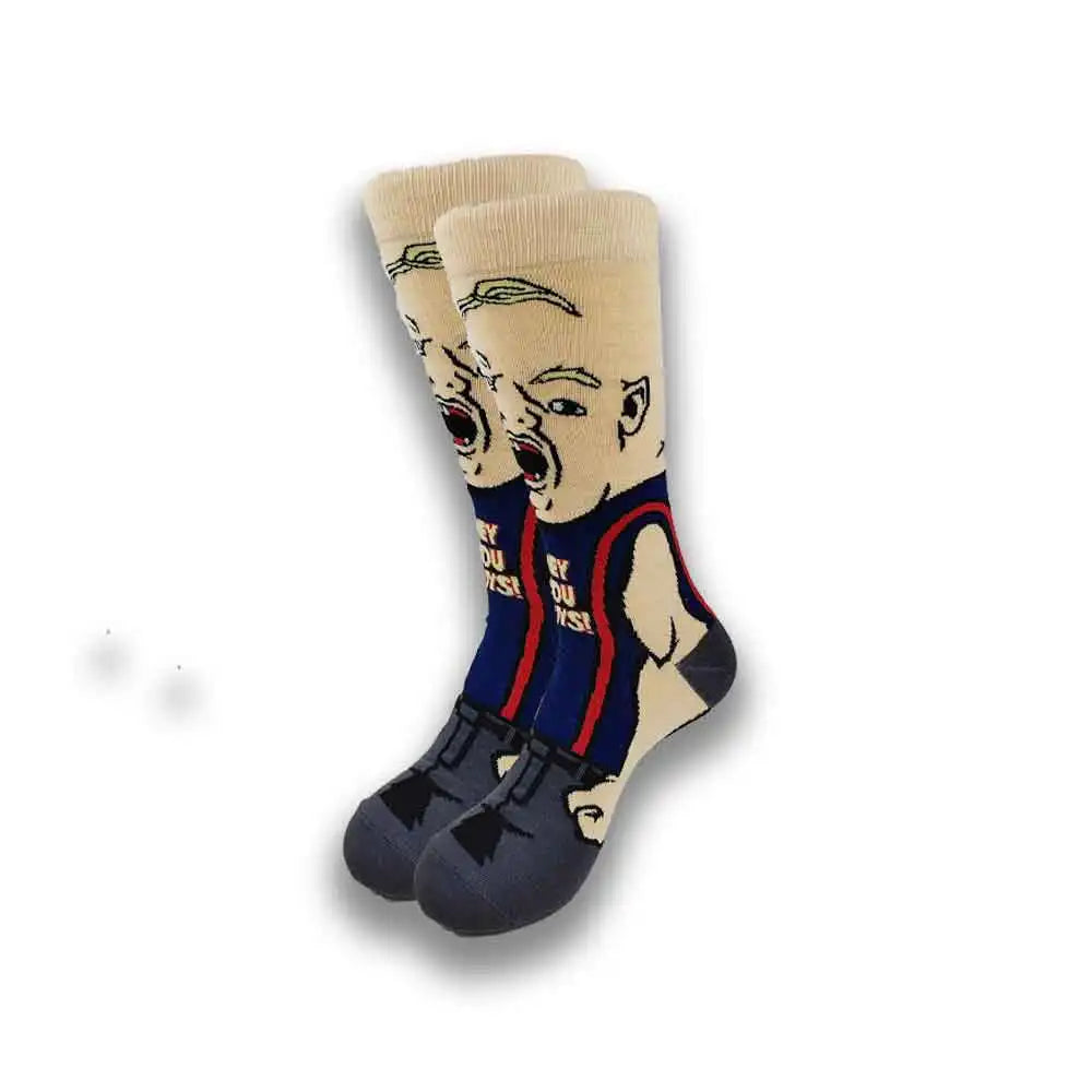 Fashionable design of men's and women's socks in spring and autumn young tube crew socks.