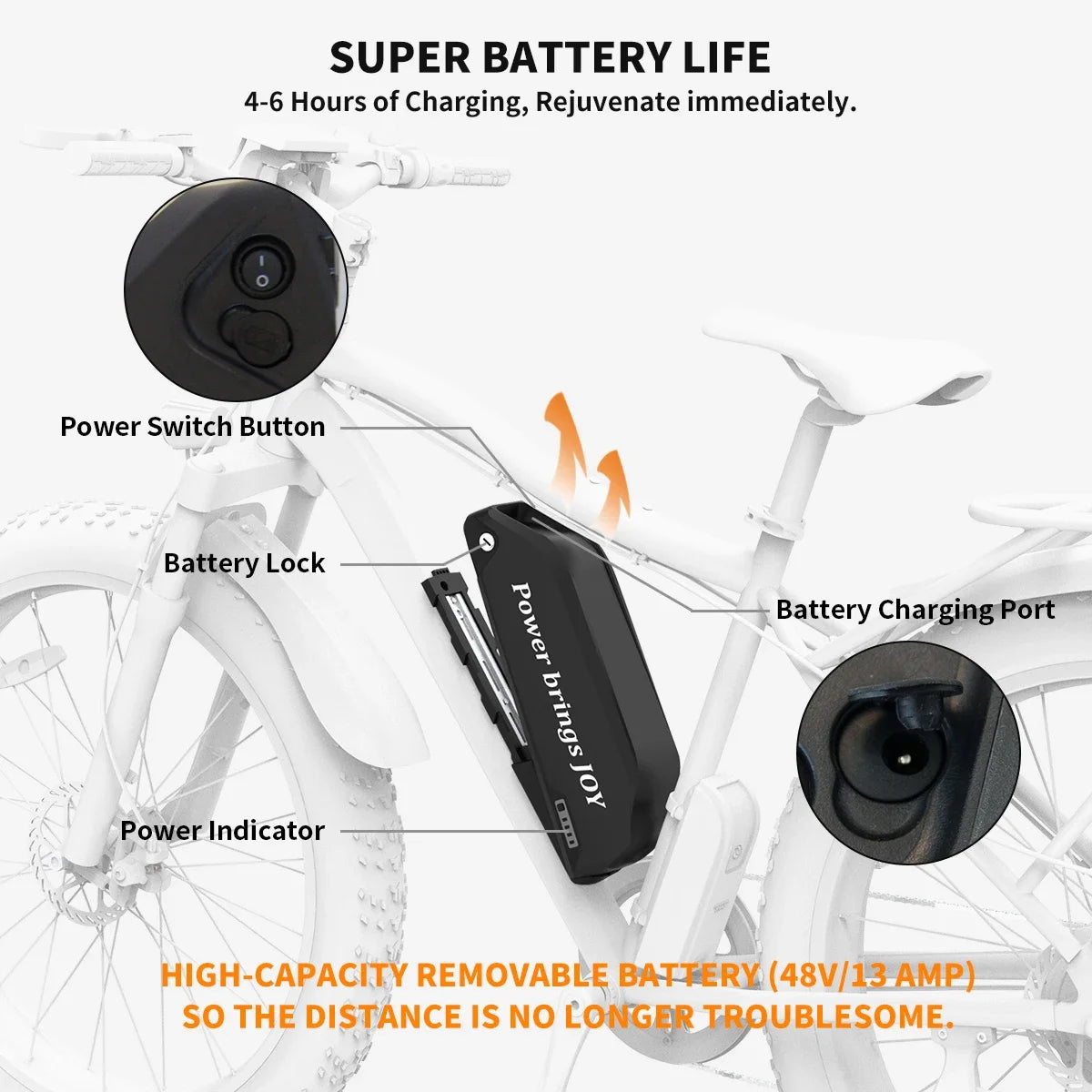 AOSTIRMOTOR All terrain S07-B 48V 13Ah Lithium Battery 750W Motor Ebike Mountain Bicycle Off-road Adult 26 Inch electric bike