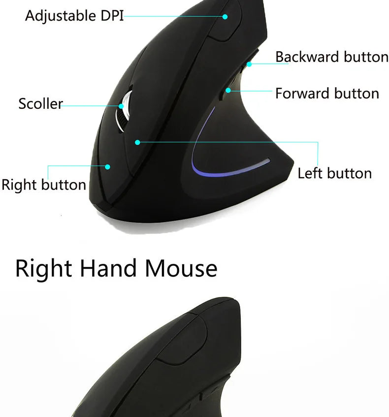 Vertical Ergonomic Portable Wired USB Wireless Mouse Rechargeable Bluetooth Gaming PC Gamer For Computer Laptop Mause Accessory