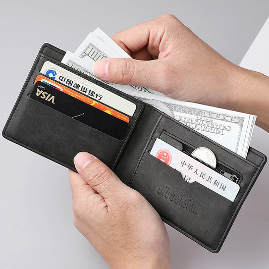 2025 New Wallet for Men, Short Men's Wallet, Dollar Wallet, Zipper Coin Pocket, Ultra-thin Men's Wallet