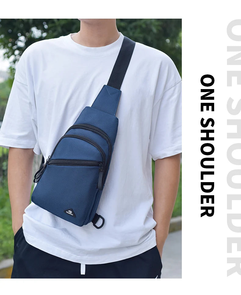 Chest Bag Men's Single Shoulder Crossbody Bag Large Capacity Oxford Cloth Outdoor Travel Backpack Men's Chest Bag