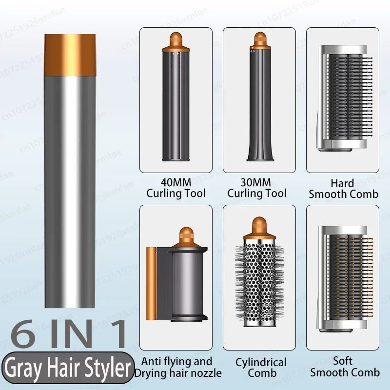 6 IN 1 High-Speed Hot Air Styler,1300W Power Hair Dryer Brush,Negative Ions Multi Styler for Straight,Wavy,Curly,and Coily Hair
