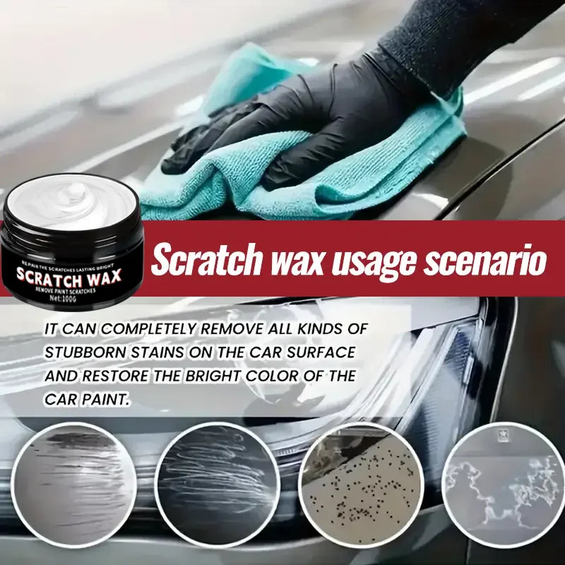 Car Scratch Wax, Automotive Scratch & Swirl Remover, Quick Scratch Repair And Gloss Recovery - Shine Enhancer For All Paint Colo