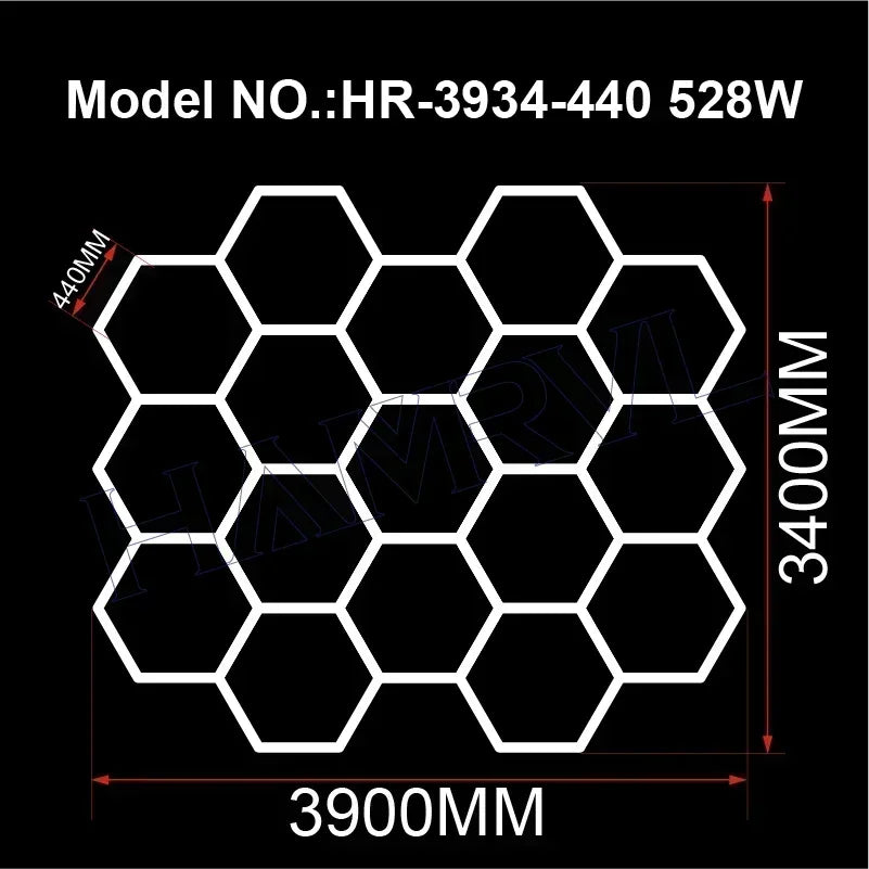 Cutomized Barbershop Hair Salon Led Ceiling Light Hexagon Garage Light Warm/Natural white 3000K 4000K Honeycomb Lighting For Car