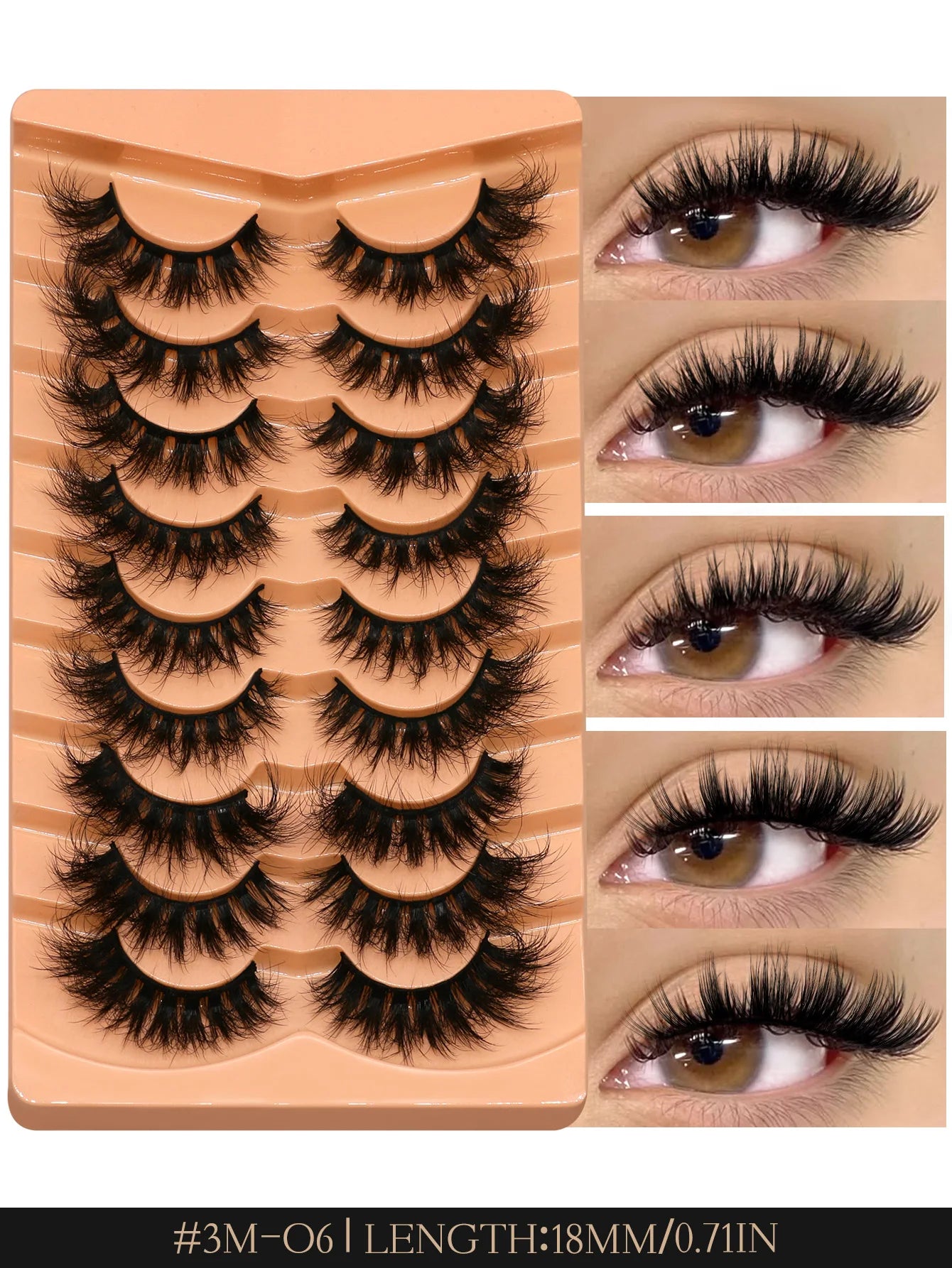 GROINNEYA Cat Eyelashes Fluffy 3D Mink Eyelashes Natural Look False Lashes for Daily Party Wedding Lightweigh Reusable Makeup