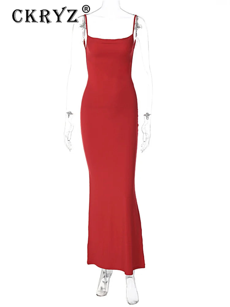 Ladies  Summer Elegant Evening Party Dress Women Sleeveless Backless Maxi Dresses Birthday Night Clubwear Fashion Female Outfits