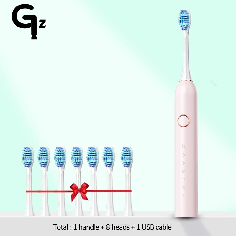 SC506 New 2024 Sonic Electric Toothbrush Adult Timer Brush 6 Mode USB Charger Rechargeable Tooth Brushes Replacement Heads Set