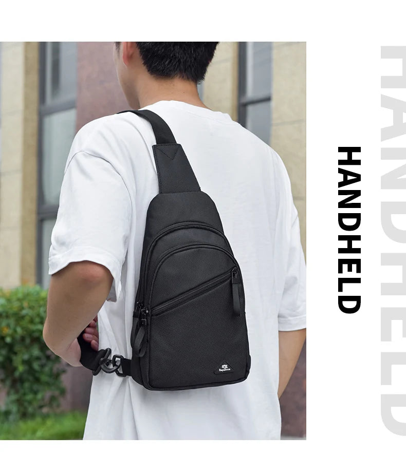 Chest Bag Men's Single Shoulder Crossbody Bag Large Capacity Oxford Cloth Outdoor Travel Backpack Men's Chest Bag